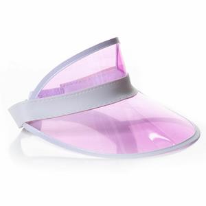 Partychimp Jaren 80 transparante zonneklep - roze -