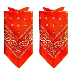 Partychimp 2x Stuks traditionele bandana's - oranje - 52 x 55 cm -