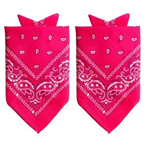 Partychimp 2x Stuks traditionele bandana's - roze - 52 x 55 cm -