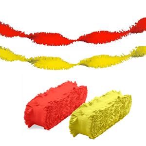 Folat Halloween - Feest versiering combi set slingers rood/geel 24 meter crepe papier -