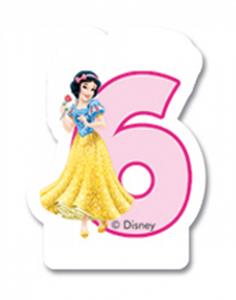 Leuke Disney Princess Happy Birthday kaars 6 jaar