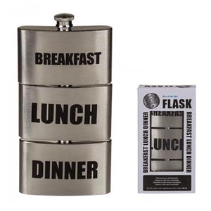 Out of the Blue 3-delige Veldfles - Breakfast. Lunch & Dinner - RVS Flask