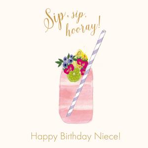 Paperlink  Verjaardagskaart - cocktail - nicht
