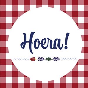 Boerenbont  Verjaardagskaart - Hoera!
