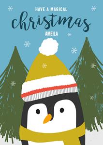 Greetz  Kerstkaart - Pinguin