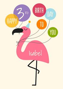 Greetz  Verjaardagskaart - flamingo met naam