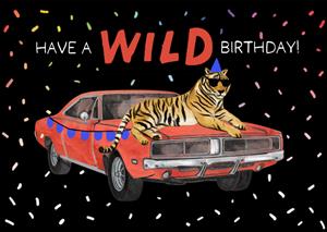 Drunk Girl Designs  Verjaardagskaart - Wild