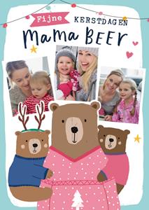 Greetz  Kerstkaart - fotokaart mama beer