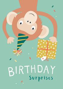 Klara Hawkins  Verjaardagskaart - aapje