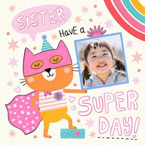 Greetz  Verjaardagskaart - fotokaart superkat