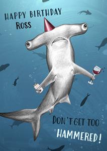 Greetz  Verjaardagskaart - met haai en naam