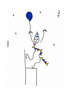 Eva Gans  Verjaardagskaart - Ballon