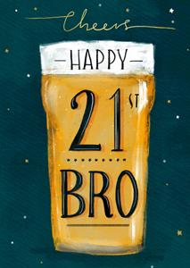 Greetz  Verjaardagskaart - Happy 21st bro