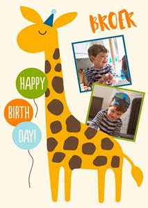 Greetz  Verjaardagskaart - Fotokaart met giraf