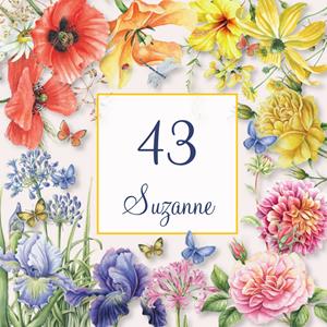 Janneke Brinkman Verjaardagskaart met bloemen en eigen naam