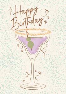 Melolelo  Verjaardagskaart - cocktail