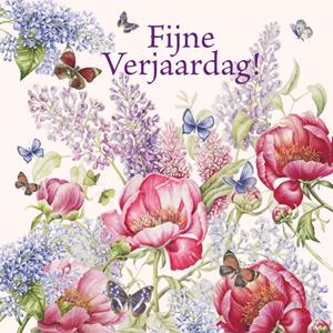 Janneke Brinkman Fijne verjaardag met bloemen en vlinders