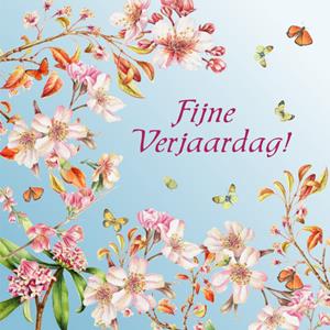 Janneke Brinkman Verjaardagskaart - Bloemen - Vlinders - Lucht