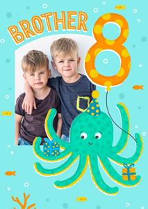 Greetz  Verjaardagskaart - Fotokaart met octopus