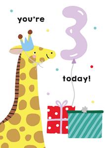 Greetz  Verjaardagskaart - giraf met leeftijd