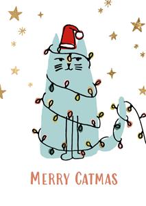 Greetz  Kerst - Illustratie - Kat