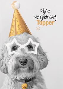 TMS  Verjaardagskaart - Topper - Hond