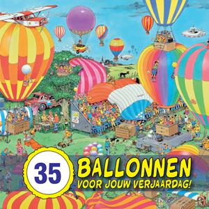Jan van Haasteren Verjaardags kaart met luchtballonnen