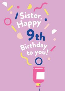 Greetz  Verjaardagskaart - confetti sister 9