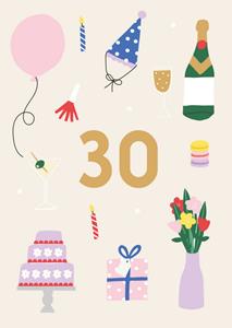Greetz  Verjaardagskaart - met leeftijd 30