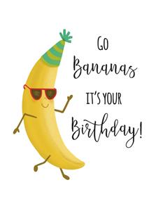 Tsjip  Verjaardagskaart - banaan