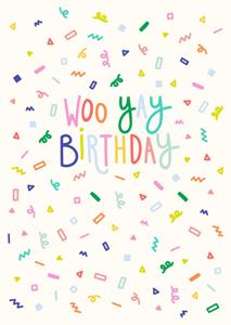 Greetz  Verjaardagskaart - woo yay birthday
