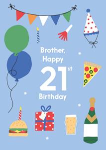 Greetz  Verjaardagskaart - 21st birthday brother