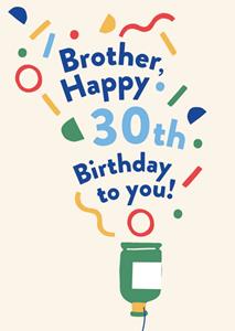 Greetz  Verjaardagskaart - brother happy 30th