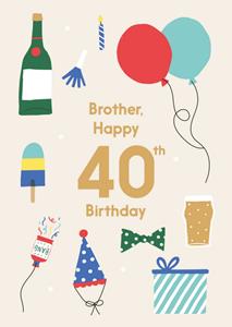 Greetz  Verjaardagskaart - Happy 40th birthday