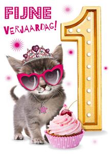 Emma Proctor  Verjaardagskaart - kat - 1 jaar