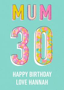 Greetz  Verjaardagskaart - Mum 30