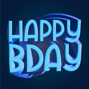 Greetz  Verjaardagskaart - 3D Typografie