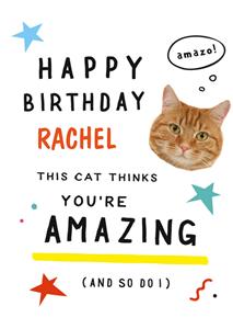 Happy Jackson  Verjaardagskaart - kat - met naam