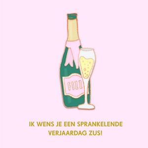 Greetz  Verjaardagskaart - Champagne - Zus
