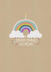 Greetz  Verjaardagskaart - Regenboog - Neutraal