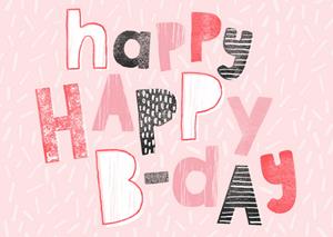 Greetz  Verjaardagskaart - Roze