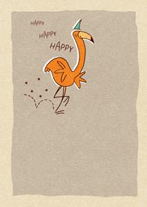 Paperclip  Verjaardag - Happy - Flamingo