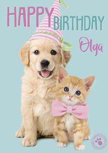 Studio Pets  Verjaardagskaart - met naam