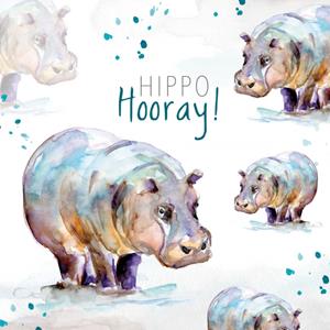 Michelle Dujardin Verjaardagskaart -  - Nijlpaard