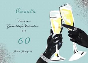 Greetz  Verjaardagskaart - Vriendin - Champagne