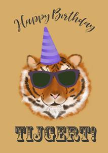 Tsjip  Verjaardagskaart - tijger