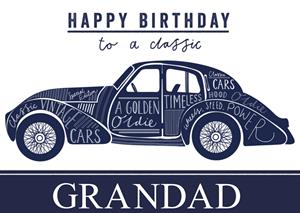 Greetz  Verjaardagskaart - A classic car