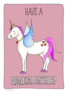 Sandysign  Verjaardagskaart - unicorn