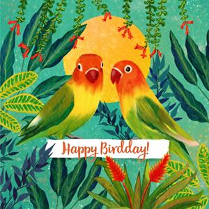 Petit Konijn  Verjaardagskaart - vogels
