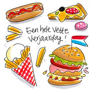 Blond Amsterdam Blond Asterdam - Verjaardagskaart - hamburger